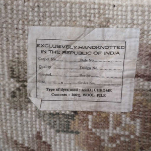 Exclusive Hand Knotted 100% Wool Carpet w Pastel Flowers & Fringe