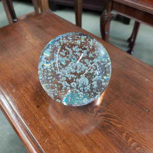 Clear Glass Air Bubble Paperweight