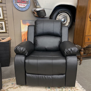 Black Vegan Leather Recliner