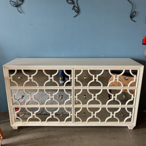 White Mirror Front 6 Drawer Dresser