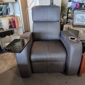 Grey Leather Theatre Styled Electric Palliser Recliner