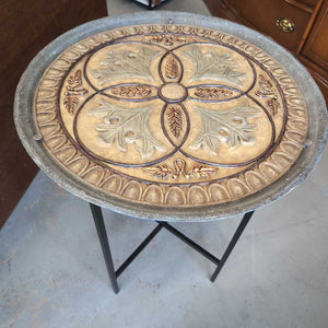 Pier 1 Round Side Table w Glass Top