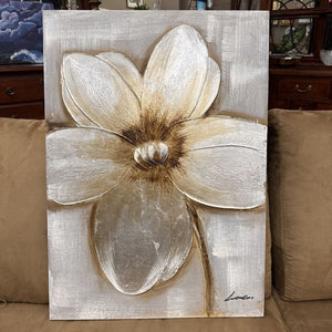 Silver & Gold Flower Canvas