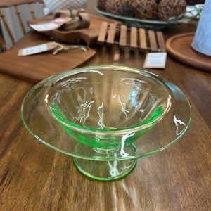 Green Depression Glass Candy Dish