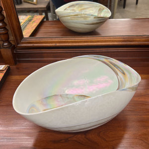 Murano Glass Bowl w/ Iridescent Sea Shell Look