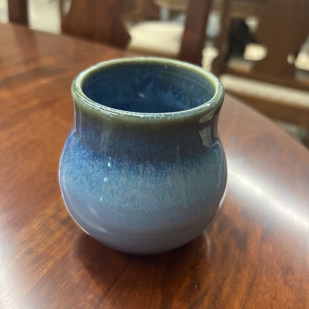 Blue Handmade Pottery Vessel