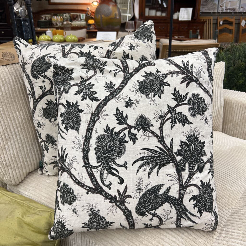 Pair- Ralph Lauren Down-Filled Cushions Black And Cream Colour