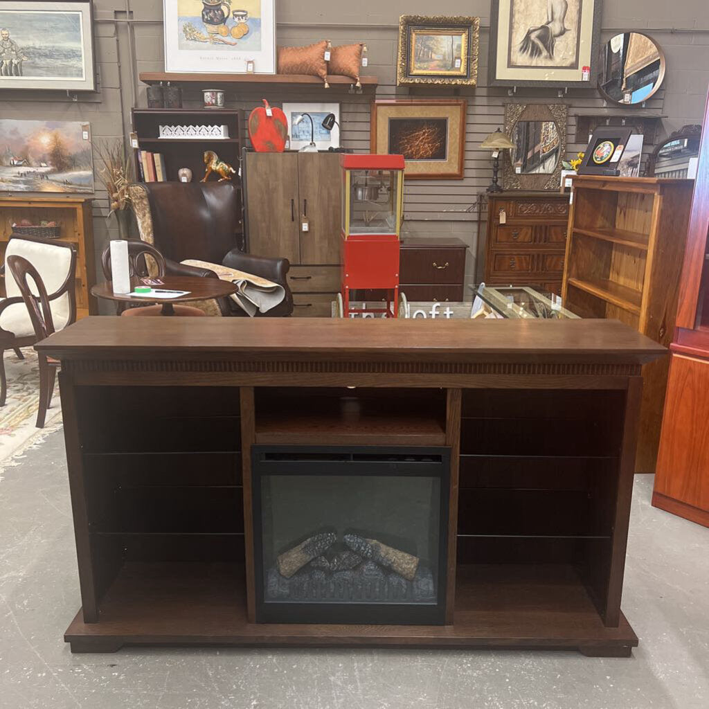 Electric Fireplace Entertainment Unit w Shelving