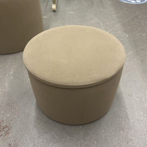 Taupe Fabric Stackable Storage Drum w Lid