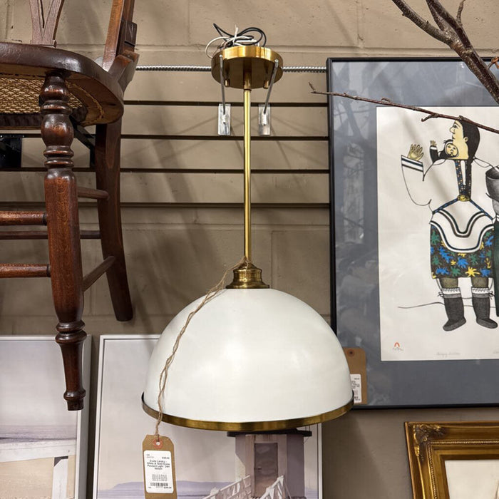 Z-Lite Landry - White & Gold Dome Pendant Light