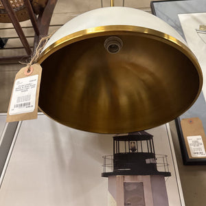 Z-Lite Landry - White & Gold Dome Pendant Light