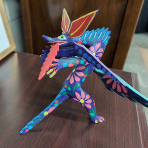 Wooden Alebrije Purple Dragon - Lam Museum's Collection