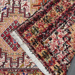 Red/Pinks 5 Borders - Kilim Caucasian Afghan Hand Knotted Carpet (UAE)