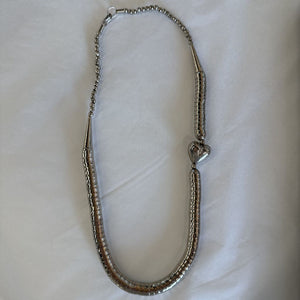 Silver Heart Hoop Necklace