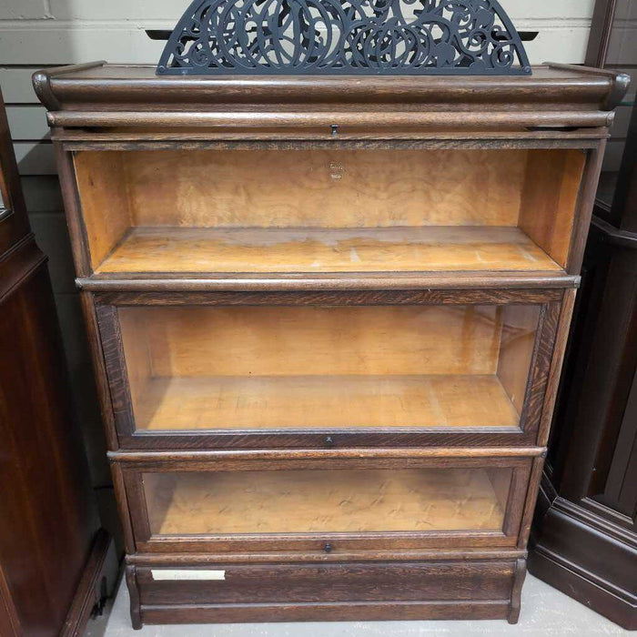 Barrister Bookcase 3 Sections w Top & Bottom