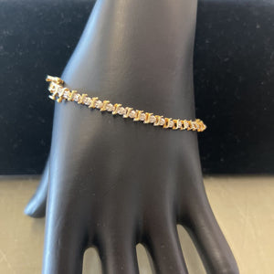 10k Yellow Gold Tennis Bracelet - 45 Single Cut Diamonds (.5 Carat)