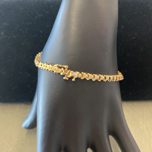 10k Yellow Gold Tennis Bracelet - 45 Single Cut Diamonds (.5 Carat)