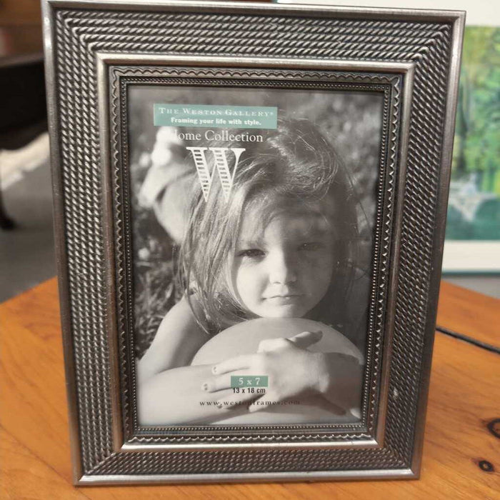 Brushed Steel Picture Frame (fits 5 x 7 photo)