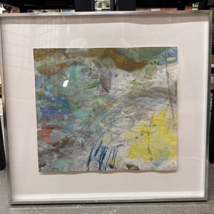 Original by Mixed Media Abstract Painting in Silver Frame