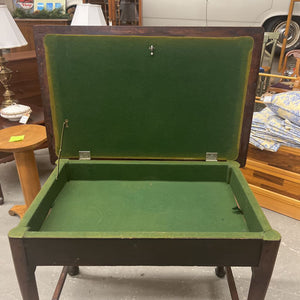 Wood Writing Desk w Storage Inside Desk