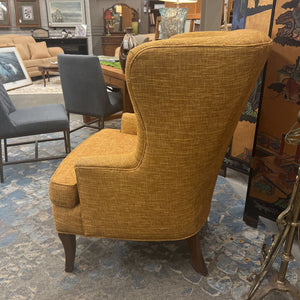 Wing Back Chair w Muted Orange Upholstery