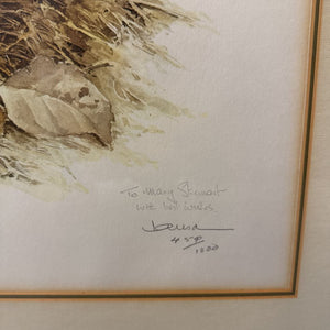 The Ruffled Grouse - Signed Print by James Fenwick Landsdowne, Gold Frame