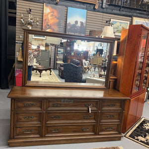 Gibbard Walnut 9 Drawer Dresser w Mirror