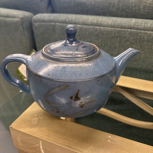 Blue Pottery Tea Pot - Signed