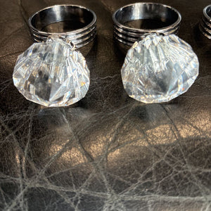 "Diamond" Look Napkin Rings - Set of 4