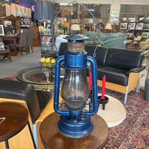 Antique Beacon Blue Kerosene Lantern