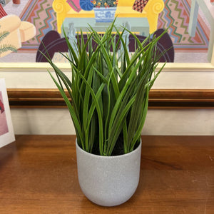 Grey Pot w Faux Grass