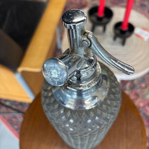 Vintage Sparklets Seltzer Glass & Metal Decanter