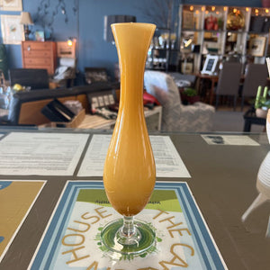Vintage Art Glass Yellow Vase