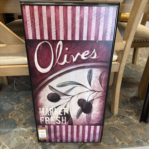 Olives Wall Decor Print in Black Frame