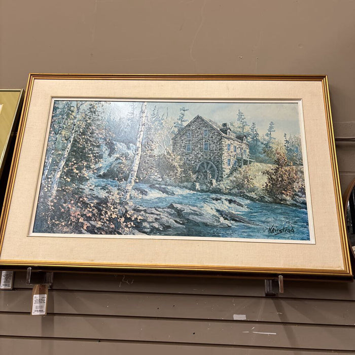 "The Old Mill" in Chicoutimi - Oil Reproduction (Gesso) by Keirstead