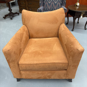 Orange Suede Armchair - Made in Canada