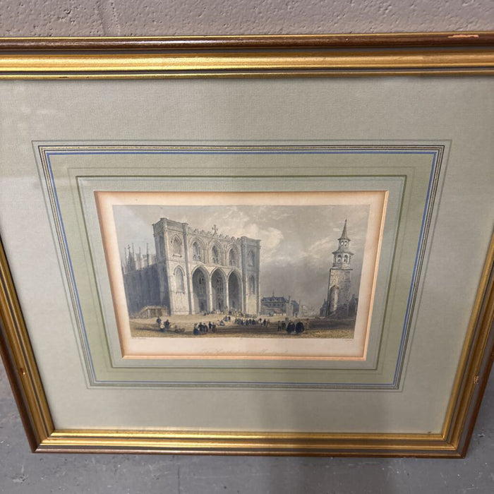 "The Cathedral Montreal" Art in Gold Frame