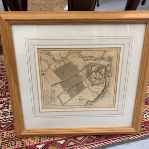 Quebec City Map - 1830 in Wood Frame