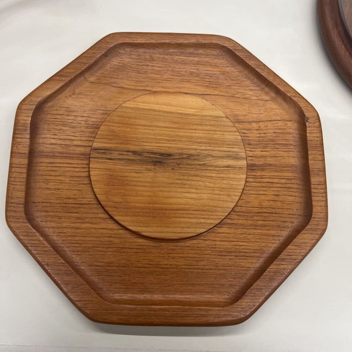 MCM Teak Wood Octagonal Cheese Tray