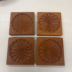 Vintage Teak Wood Coasters-Digsmed, Denmark Set Of 4