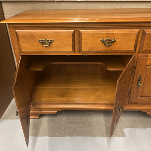 Vintage Solid Maple Buffet w Brushed Brass Hardware