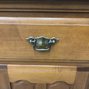 Vintage Solid Maple Buffet w Brushed Brass Hardware