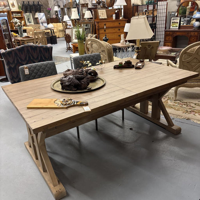 Reclaimed Wood Rustic Plank Dining Table (no leaf)