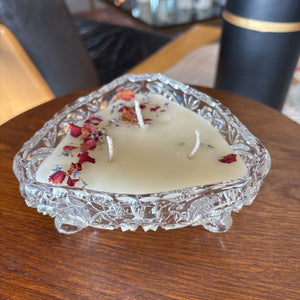 Medium Air Purifying 100% Beeswax Candle in Vintage Vessel