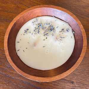 Air Purifying 100% Beeswax Candle in Wood Bowl