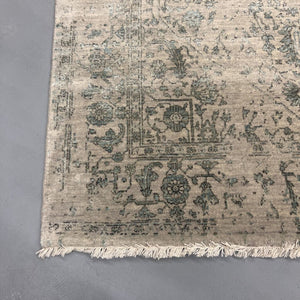 Wool & Silk Rug from India (ELTE) - Silver & Aqua