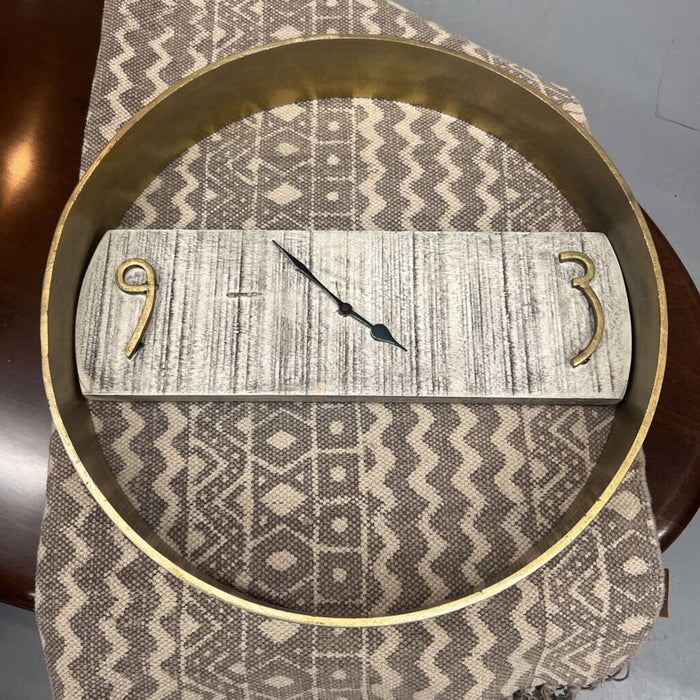 Gold Metal & Wood Wall Clock