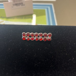 Red Rhinestone Straight Brooch