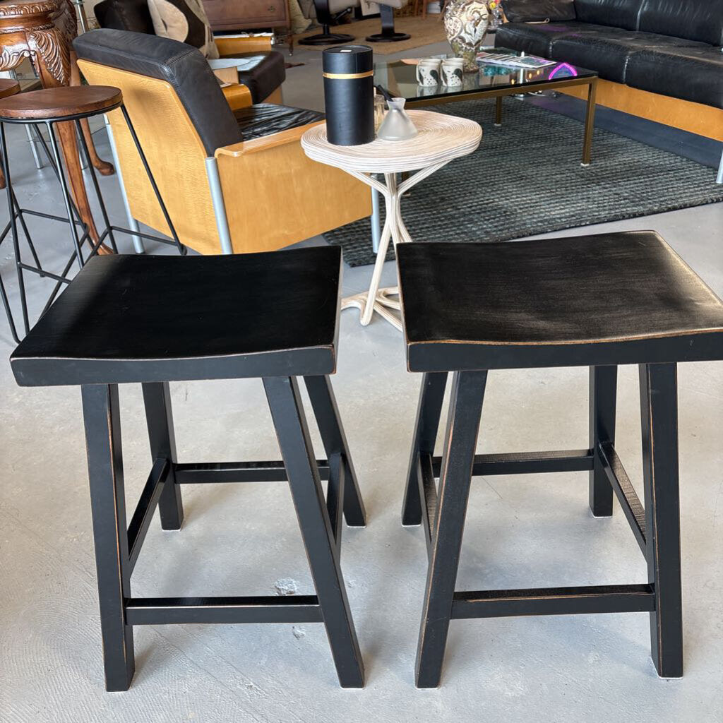 Pair of Black Counter Height Stools