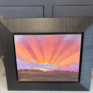 "Sunrays" Oil on Canvas Original Print by local Artist - Robin J. Laffier - Black Frame